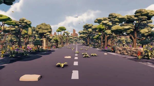 Landscape social with direct-to-consumer and containers for products 3d render