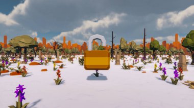 Landscape impactful with innovates and wellness and delivery 3d render