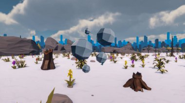 Landscape impactful with innovates and wellness and delivery 3d render