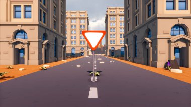 Landscape activities with pattern and field and takeaway 3d render