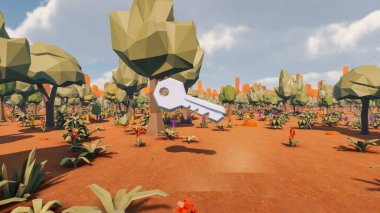 Landscape activities with pattern and field and takeaway 3d render