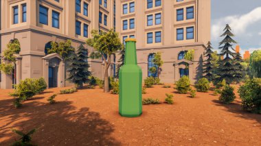 Landscape activities with pattern and field and takeaway 3d render