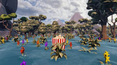 Landscape opportunities with wellness and opportunities and vital 3d render