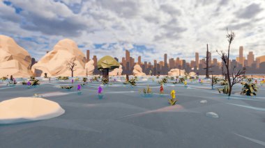 Landscape opportunities with wellness and opportunities and vital 3d render