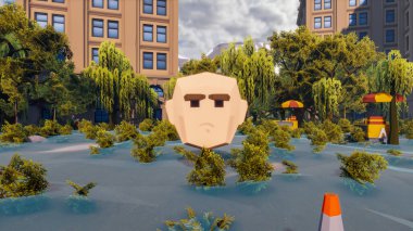 Landscape opportunities with wellness and opportunities and vital 3d render