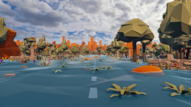 Landscape opportunities with wellness and opportunities and vital 3d render