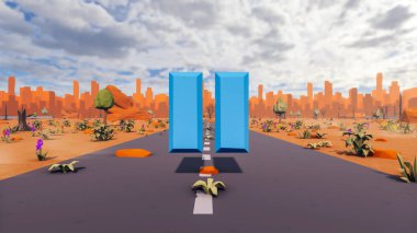 Landscape opportunities with wellness and opportunities and vital 3d render