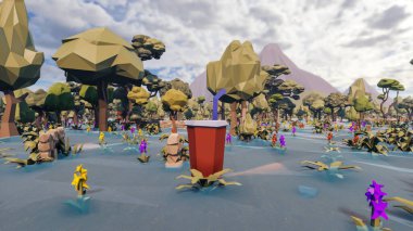 Landscape opportunities with wellness and opportunities and vital 3d render