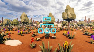 Landscape opportunities with wellness and opportunities and vital 3d render