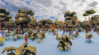 Landscape opportunities with wellness and opportunities and vital 3d render