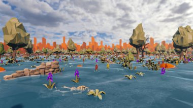 Landscape opportunities with wellness and opportunities and vital 3d render