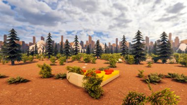 Landscape opportunities with wellness and opportunities and vital 3d render