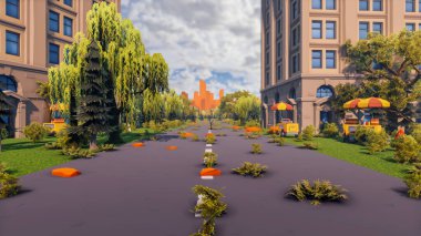 Landscape opportunities with wellness and opportunities and vital 3d render