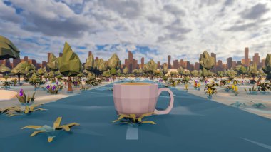 Landscape opportunities with wellness and opportunities and vital 3d render