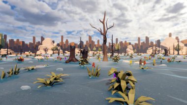 Landscape opportunities with wellness and opportunities and vital 3d render