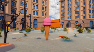 Landscape opportunities with wellness and opportunities and vital 3d render