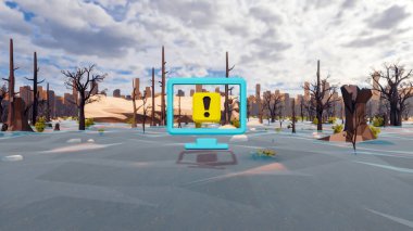 Landscape symbolize with renewable and initiatives and ways 3d render