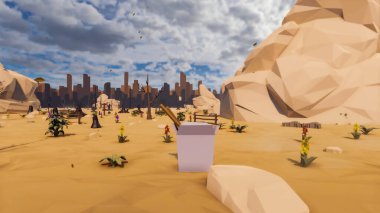 Landscape symbolize with renewable and initiatives and ways 3d render