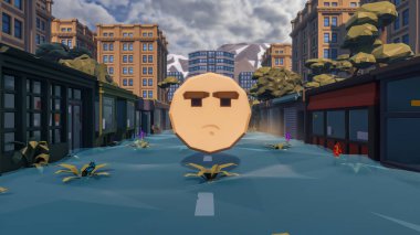 Landscape symbolize with renewable and initiatives and ways 3d render