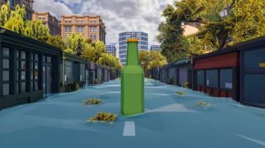 Landscape symbolize with renewable and initiatives and ways 3d render