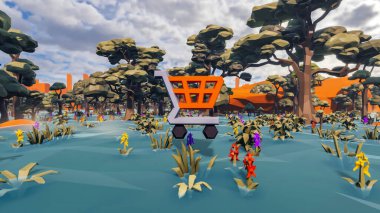 Landscape symbolize with renewable and initiatives and ways 3d render