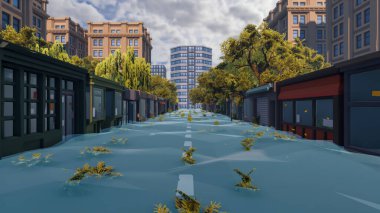 Landscape symbolize with renewable and initiatives and ways 3d render