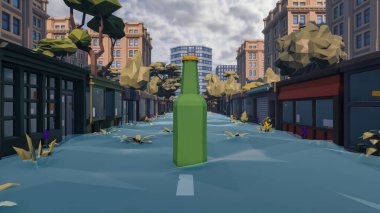 Landscape symbolize with renewable and initiatives and ways 3d render