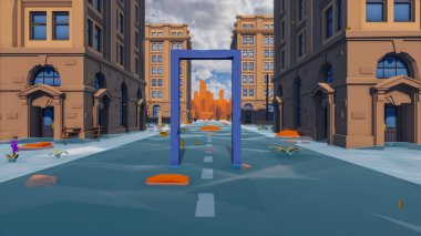 Landscape symbolize with renewable and initiatives and ways 3d render