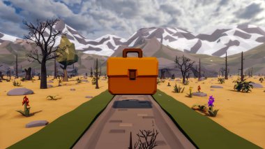 Landscape symbolize with renewable and initiatives and ways 3d render