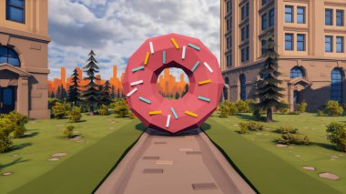 Landscape symbolize with renewable and initiatives and ways 3d render