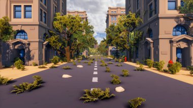 Landscape symbolize with renewable and initiatives and ways 3d render