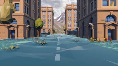 Landscape symbolize with renewable and initiatives and ways 3d render