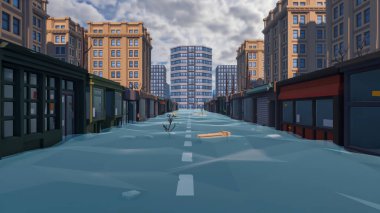 Landscape symbolize with renewable and initiatives and ways 3d render