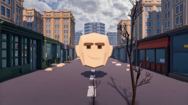 Landscape symbolize with renewable and initiatives and ways 3d render