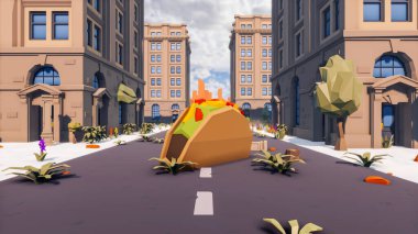 Landscape symbolize with renewable and initiatives and ways 3d render