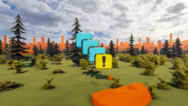 Landscape symbolize with renewable and initiatives and ways 3d render