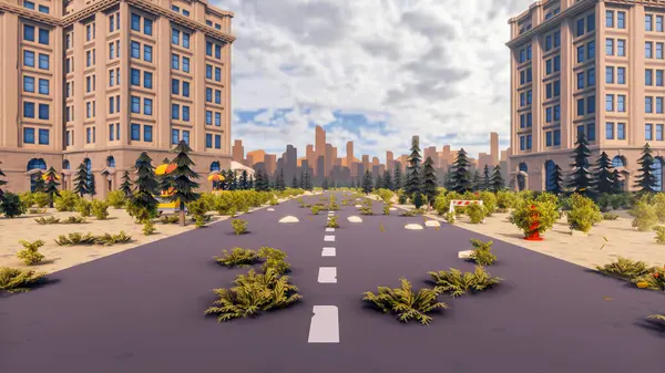 Landscape symbolize with renewable and initiatives and ways 3d render