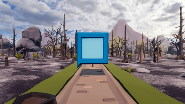 Landscape symbolize with renewable and initiatives and ways 3d render