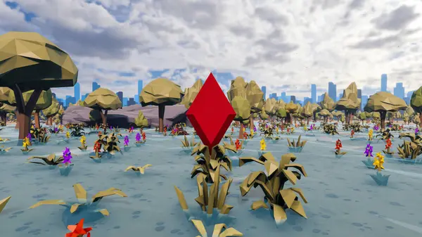 Landscape symbolize with renewable and initiatives and ways 3d render