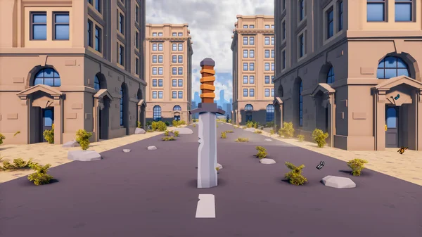 Landscape symbolize with renewable and initiatives and ways 3d render