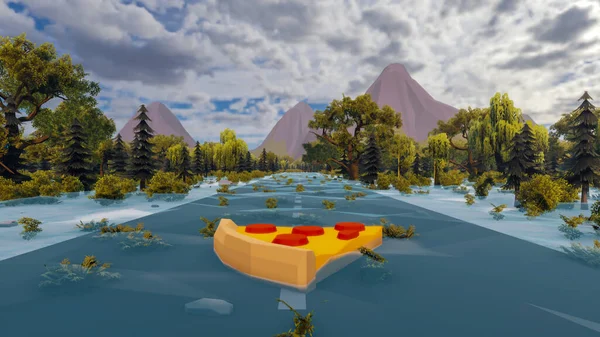 Landscape symbolize with renewable and initiatives and ways 3d render