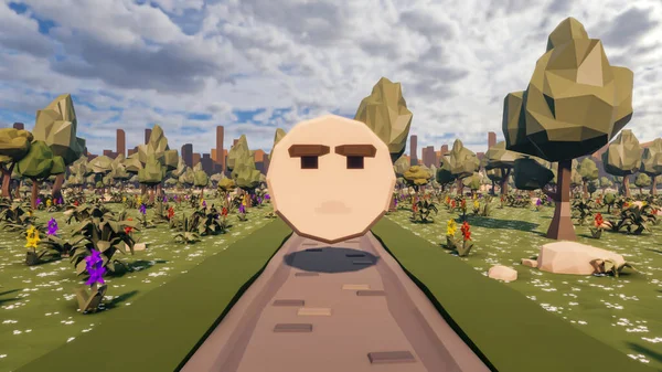 Landscape symbolize with renewable and initiatives and ways 3d render