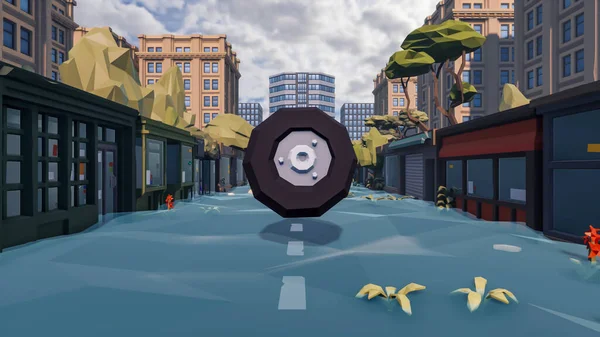 Landscape symbolize with renewable and initiatives and ways 3d render