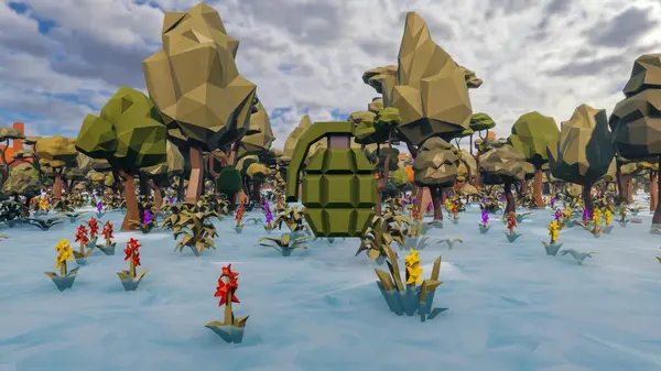 Landscape symbolize with renewable and initiatives and ways 3d render