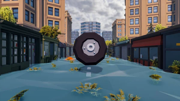 Landscape symbolize with renewable and initiatives and ways 3d render