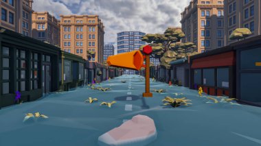 Sürdürülebilir kalkınma hedefleri için grafiksel kaynaklar biyolojik çeşitlilik büyüyen bir ekonomi ve ekoloji 3D yorumlama ve düşük polyester