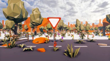 Sürdürülebilir kalkınma hedefleri için grafiksel kaynaklar biyolojik çeşitlilik büyüyen bir ekonomi ve ekoloji 3D yorumlama ve düşük polyester