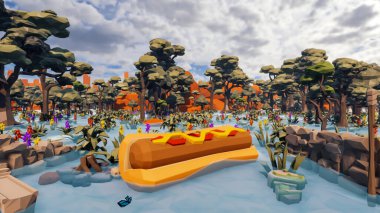 Sürdürülebilir kalkınma hedefleri için grafiksel kaynaklar biyolojik çeşitlilik büyüyen bir ekonomi ve ekoloji 3D yorumlama ve düşük polyester