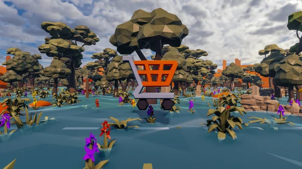 Sürdürülebilir kalkınma hedefleri için grafiksel kaynaklar biyolojik çeşitlilik büyüyen bir ekonomi ve ekoloji 3D yorumlama ve düşük polyester