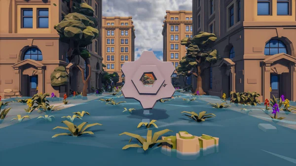 Sürdürülebilir kalkınma hedefleri için grafiksel kaynaklar biyolojik çeşitlilik büyüyen bir ekonomi ve ekoloji 3D yorumlama ve düşük polyester